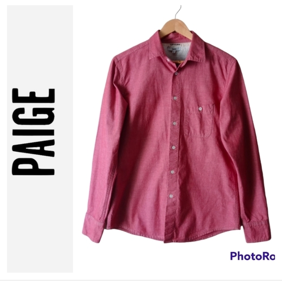 Paige Men's Button Down Long Sleeve Shirt. Size M - Picture 1 of 10